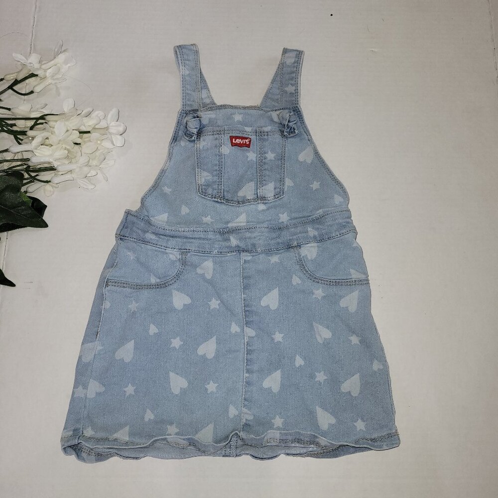 Levis Toddler Jumper Size 2T Light Blue w/ Stars & Heart Print